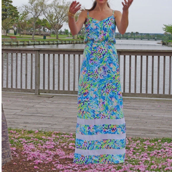 Lilly Pulitzer Dresses & Skirts - Lilly Pulitzer Deanna Maxi In Sea Soiree Dress XS